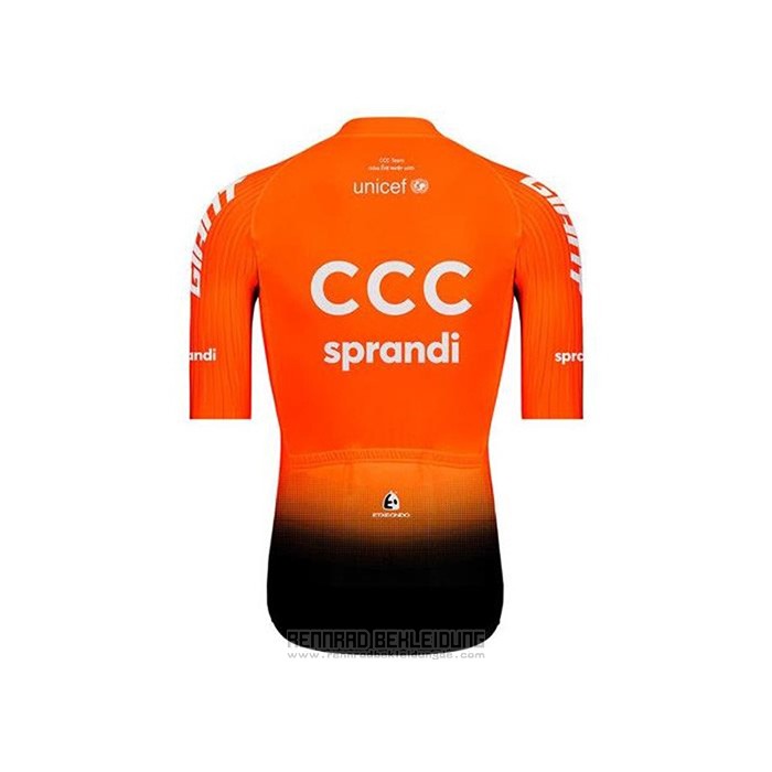 2020 Fahrradbekleidung CCC Sprandi Orange Shwarz Trikot Kurzarm und Tragerhose - zum Schließen ins Bild klicken